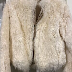 Women's Cream Alpaca Fur Jacket XS